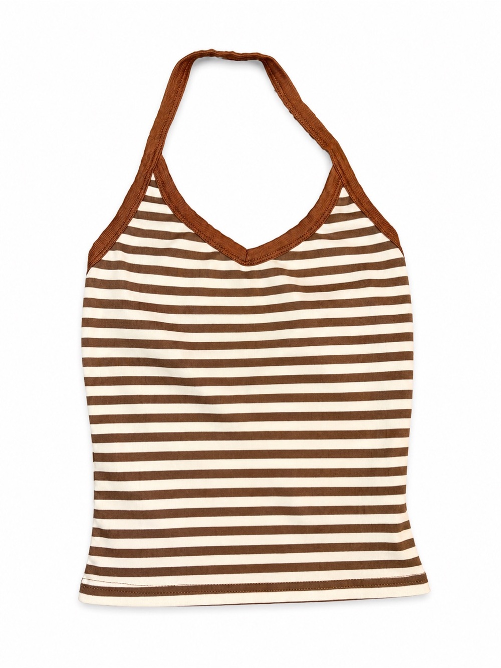 Brown & White striped Halter top